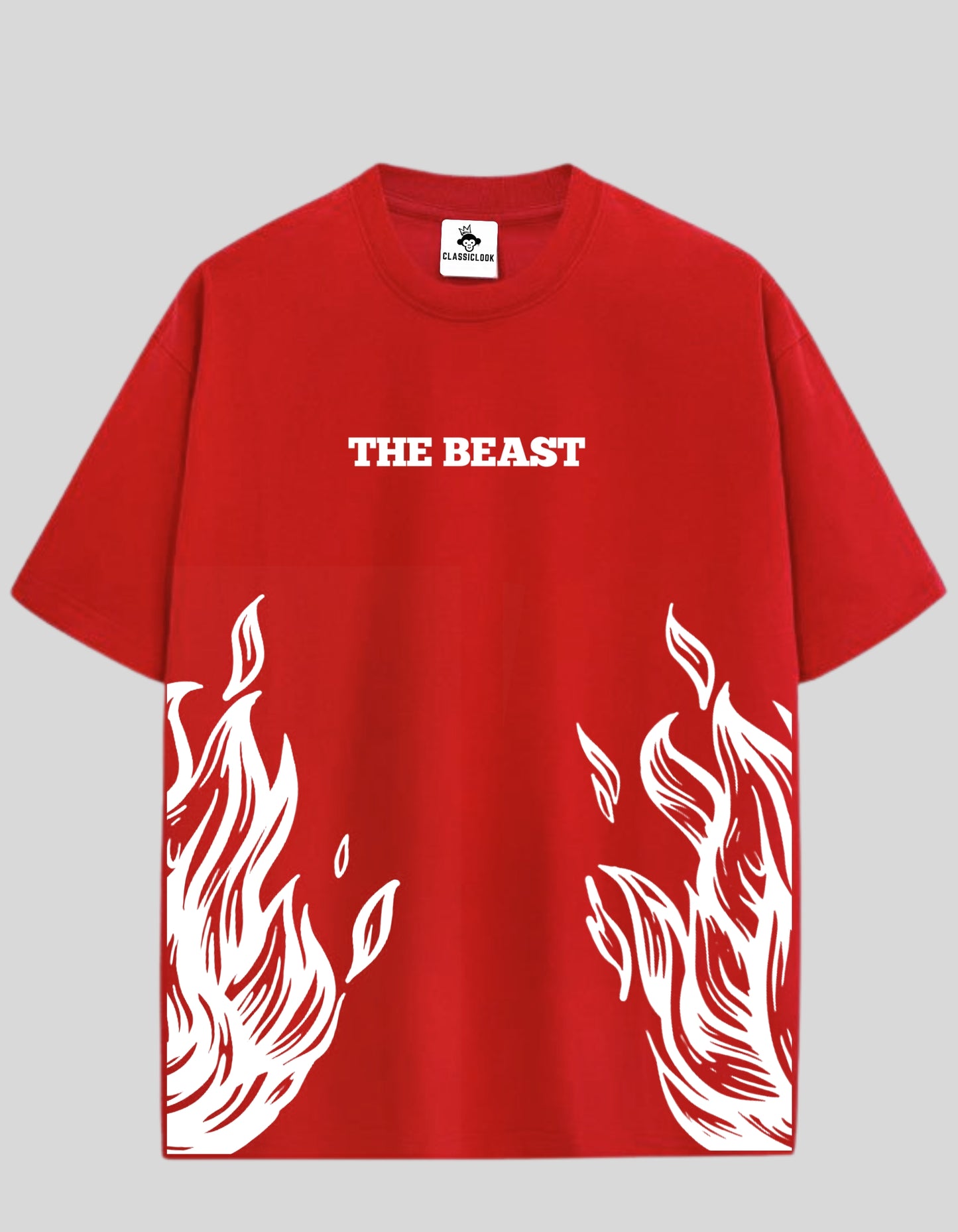 The Beast” Oversized Flame Tee