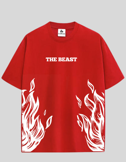 The Beast” Oversized Flame Tee