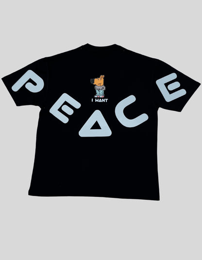 Want Peace” Oversized Tee – Black Edition