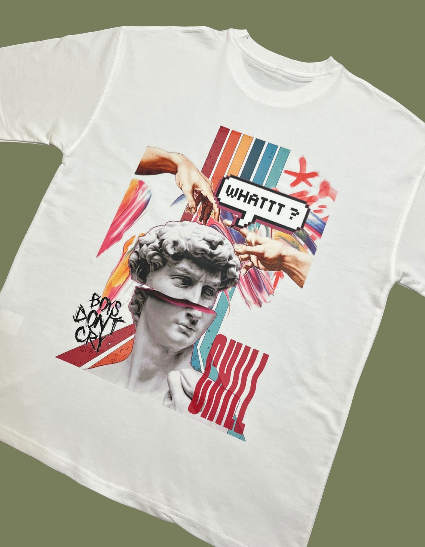 BOYS DON’T CRY-White Oversize Tees